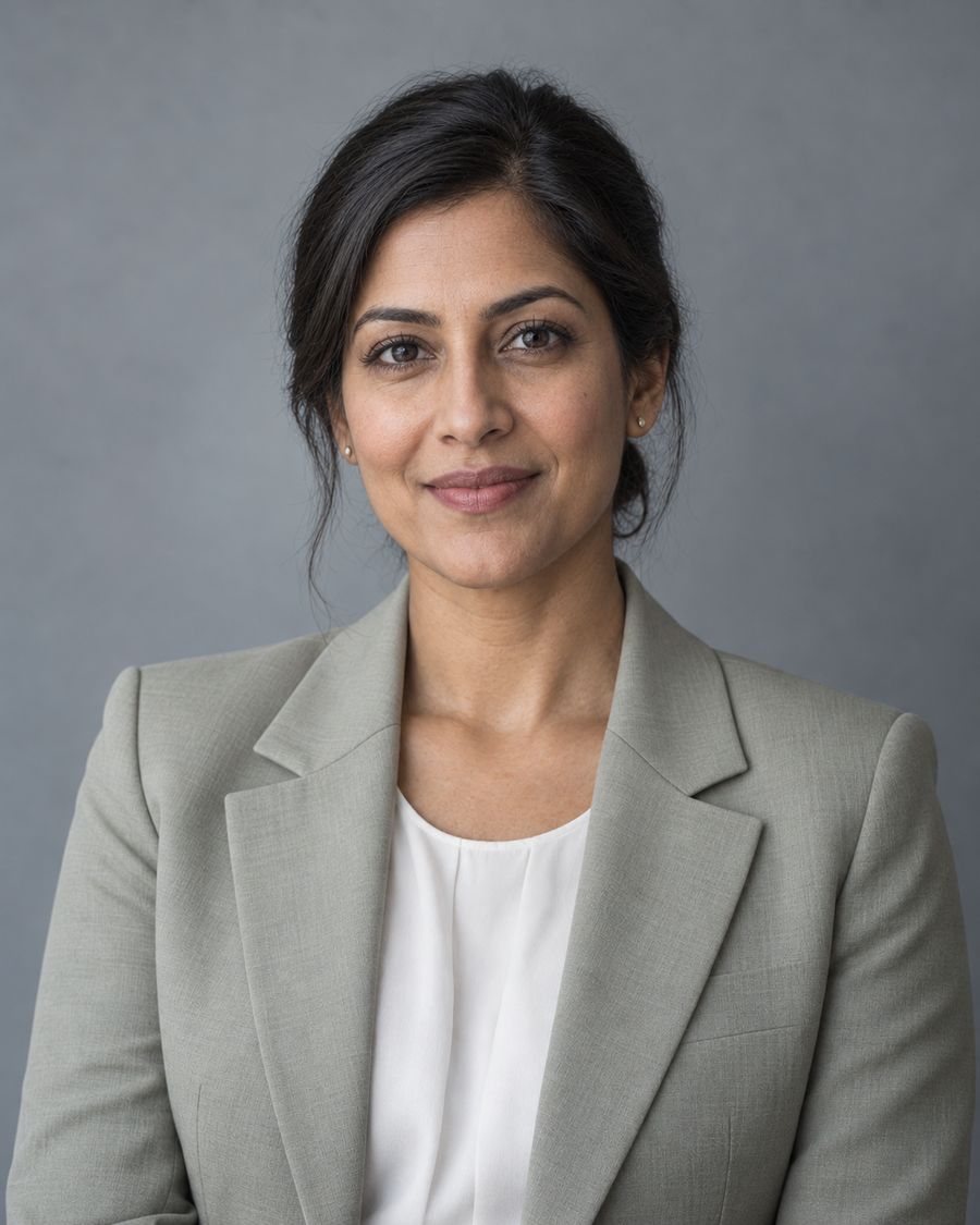 Portrait of Priya Nair, illustrative