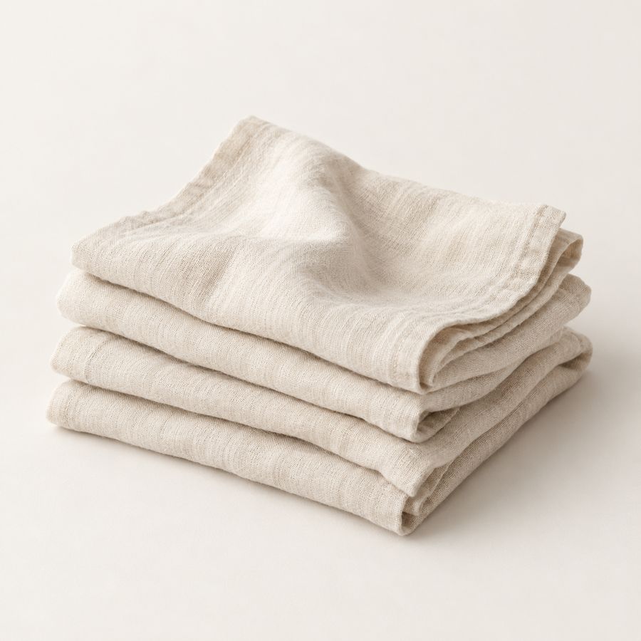 Washed linen napkins