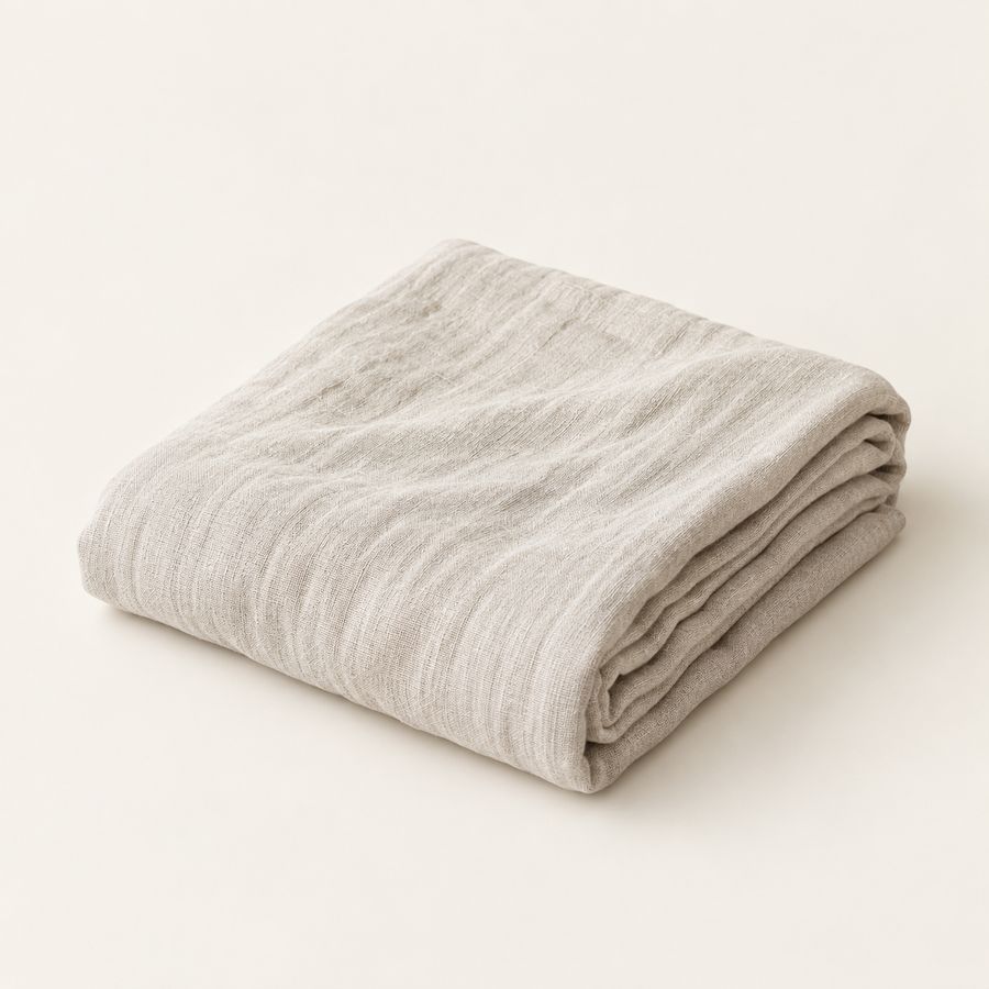 Linen throw, chalk