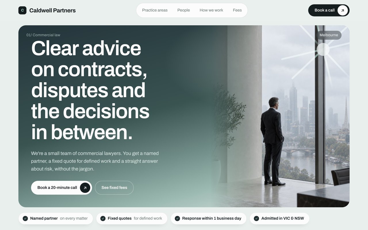 Caldwell Partners law firm website concept